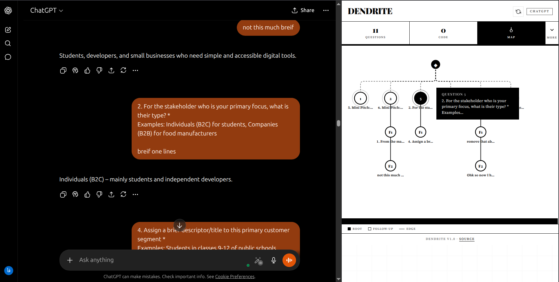 Logic Map node hover tooltip